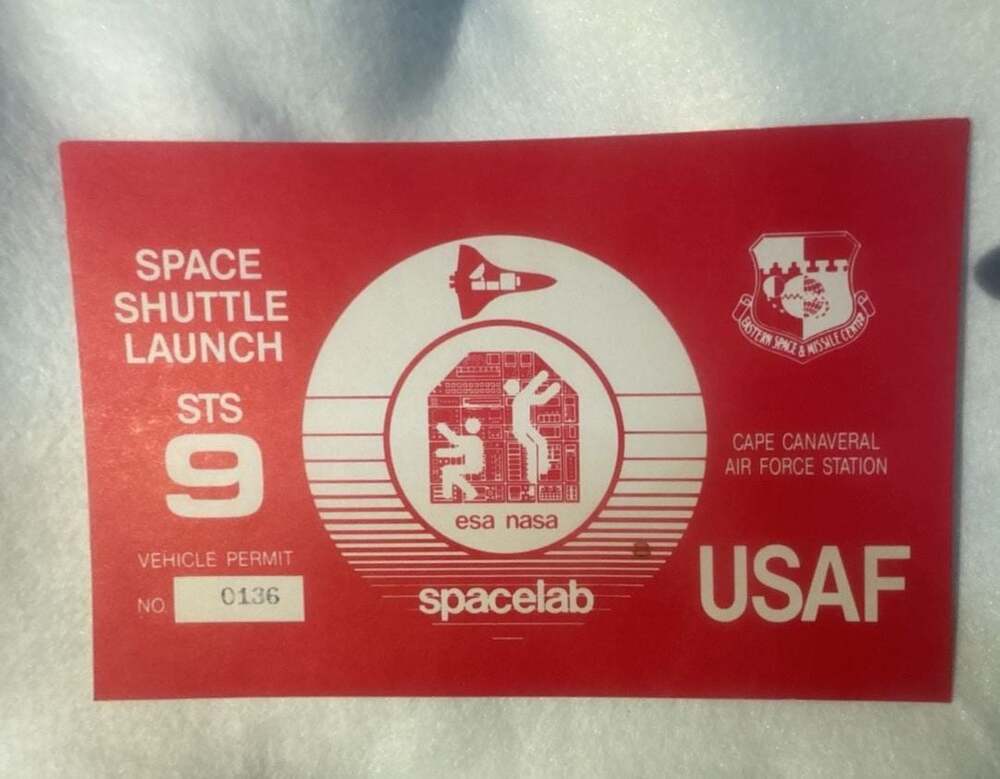 NASA Space Shuttle Launch STS-9 Spacelab USAF Vehicle Permit
